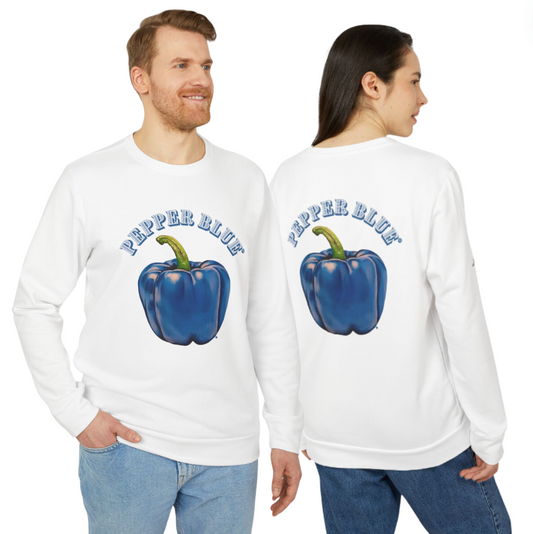 Pepper Blue© Luxturnal© Adidas® Unisex Super Soft Deluxe Cozy Fleece Crewneck Sweatshirt In