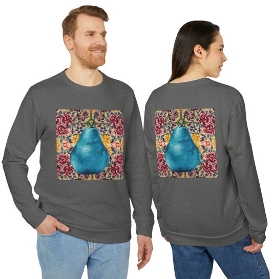 Pear Blue© Luxturnal© Adidas® Limited Edition Unisex Super Soft Deluxe Cozy Fleece Crewneck Sweatshirt In Vintage Hollywood