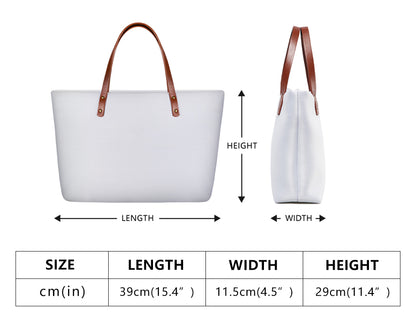 Apple Blue© Super Soft European PU Leather Comfort Tote Bag With Zip Closure In Waking Up The Sun