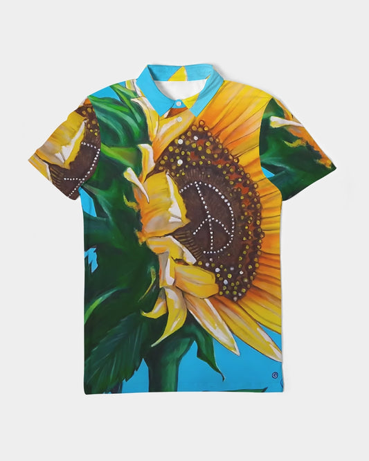 Sunflower Of Peace© Men's Slim Fit Short Sleeve Polo