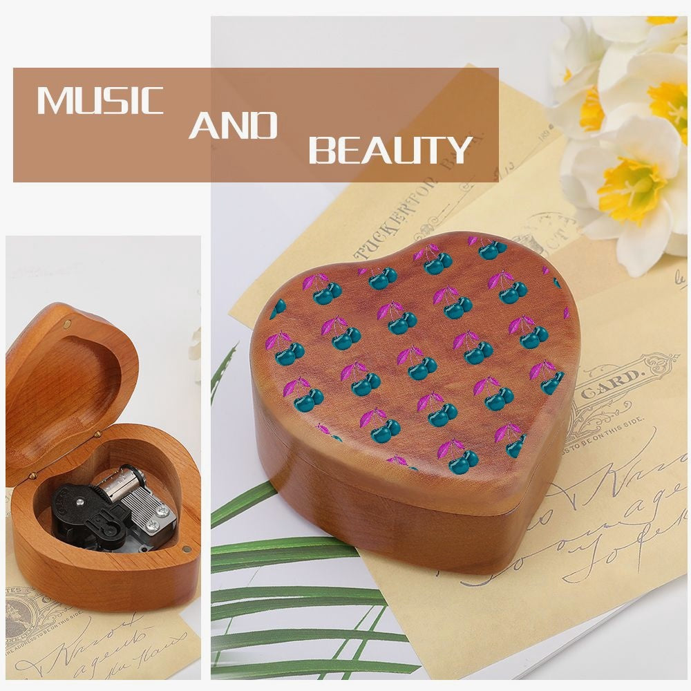 Blue Cherry© Limited Edition Pop Symphonic Heart Shaped Wooden Music Box